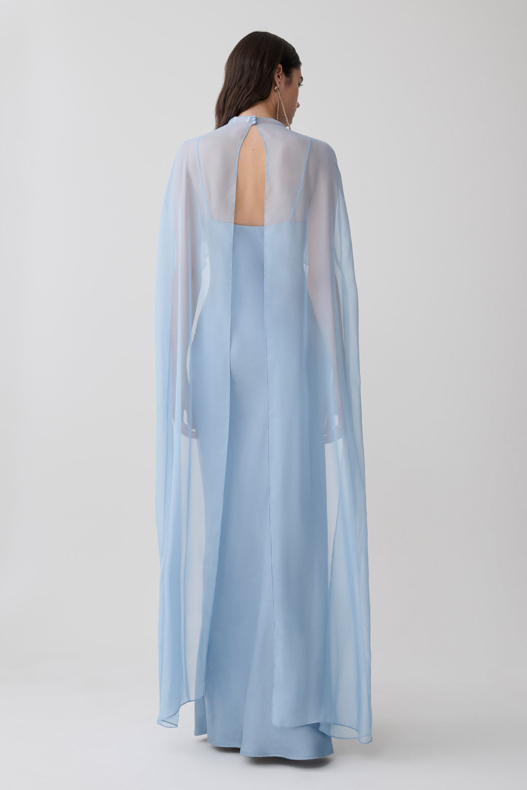 Martinne Chiffon Overlay Maxi Dress - Arctic Blue