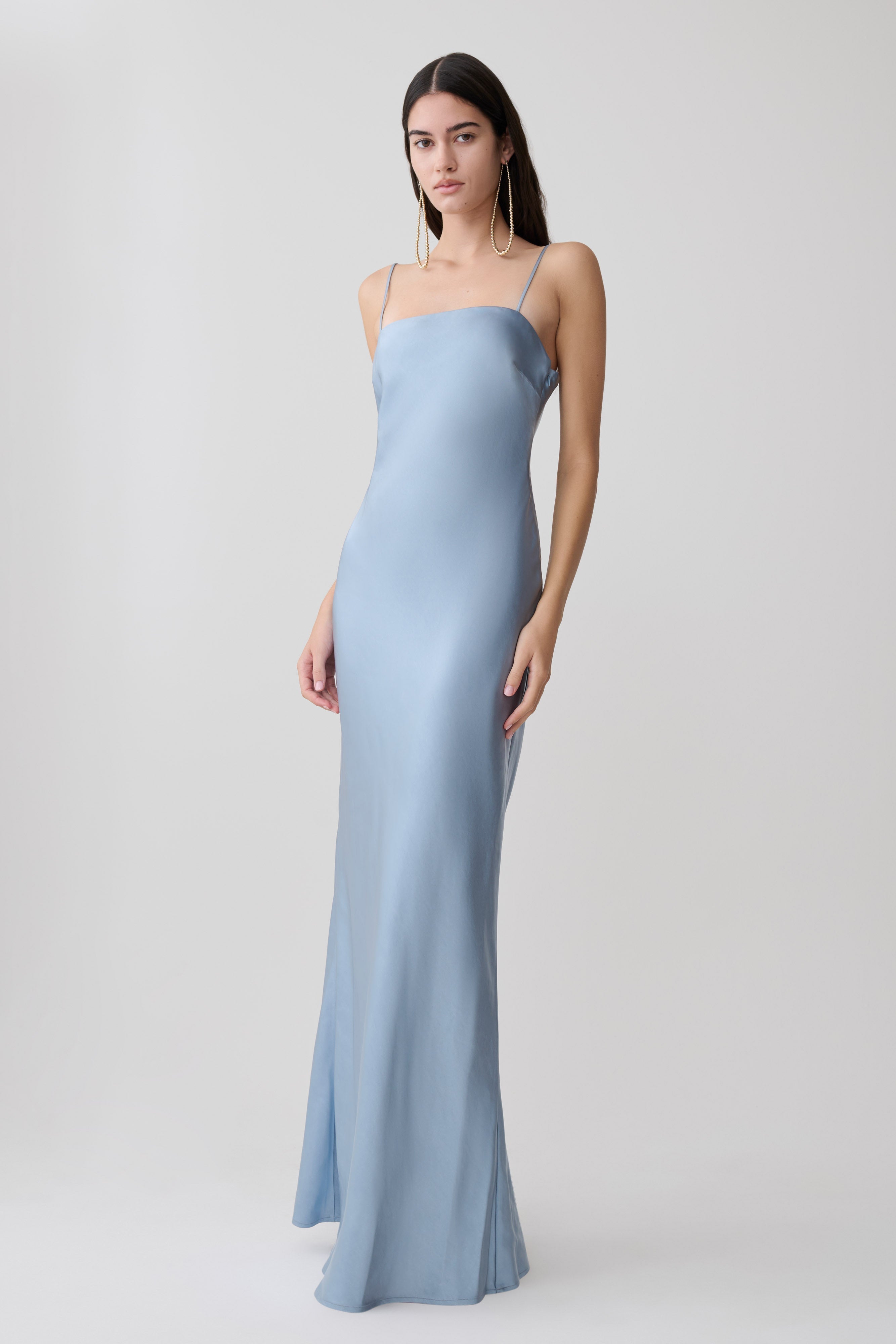 Martinne Chiffon Overlay Maxi Dress - Arctic Blue