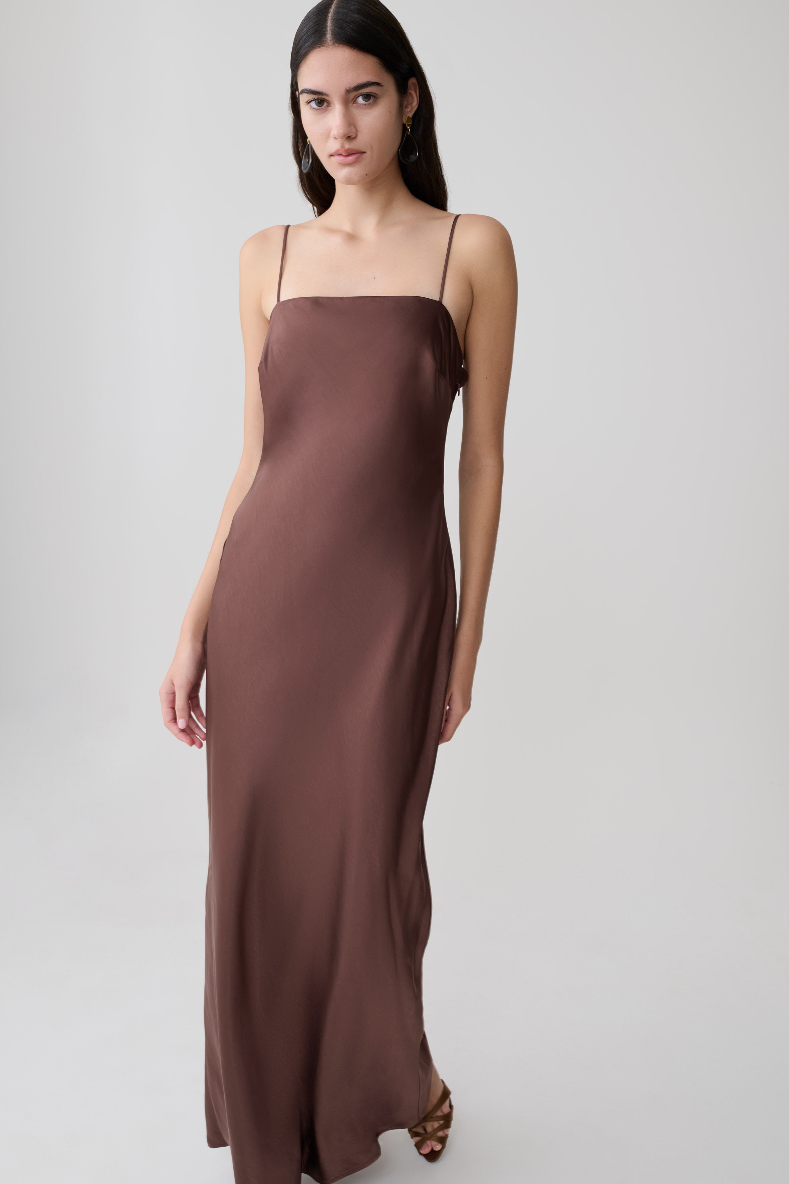 Martinne Chiffon Overlay Maxi Dress - Mocha