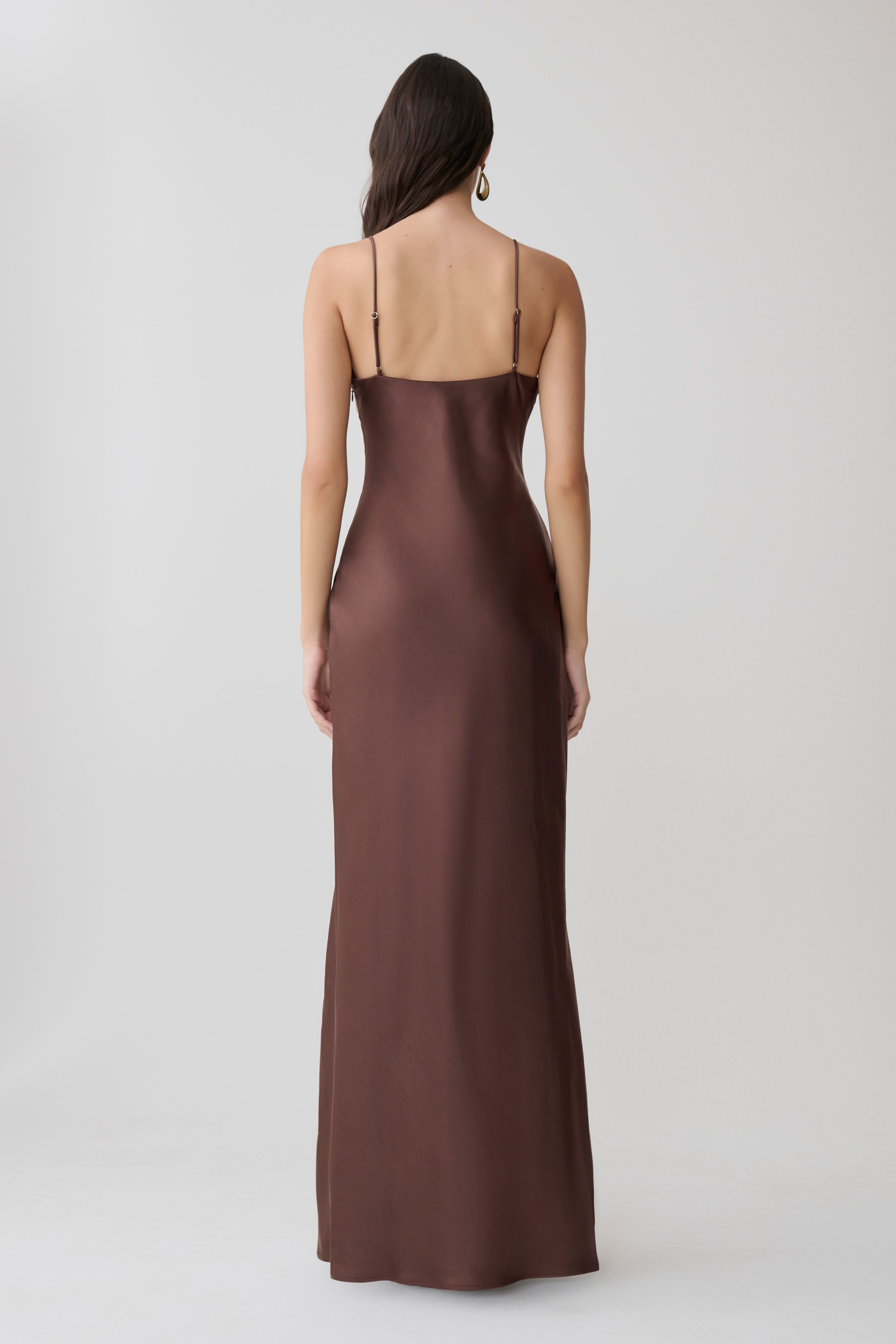Martinne Chiffon Overlay Maxi Dress - Mocha