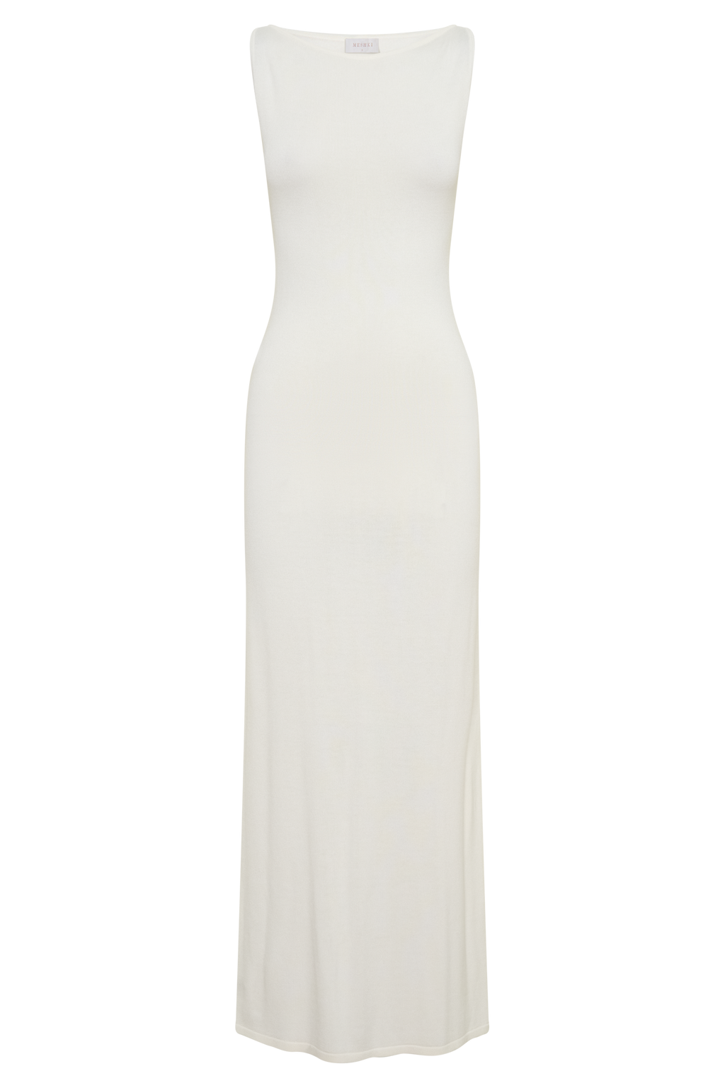Boston Boat Neck Sleeveless Midi Dress - Ivory